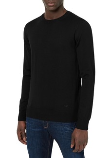 Armani Wool Solid Slim Fit Crewneck Sweater