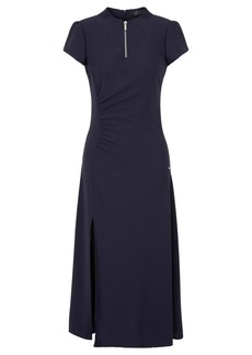 A|X Armani Exchange Women's Midi Length Dress with Zipper Mock Neck