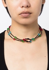 Armani bead-embellished twisted-band necklace