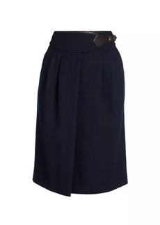 Armani Boiled Virgin Wool Midi Skirt