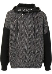 Armani chevron-knit zipped hoodie