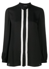 Armani contrast panel concealed button blouse