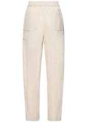 Armani Cotton Blend Striped High Rise Pants