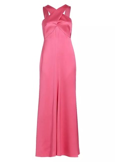 Armani Cross Front Silk Satin Gown