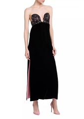 Armani Crystal Embellish Strapless Gown
