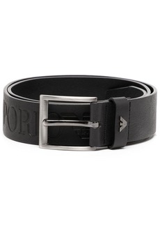 Armani debossed-logo leather belt