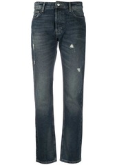 Armani distressed-effect straight-leg jeans