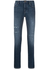 Armani distressed mid-rise skinny jeans