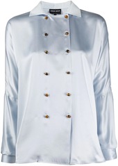 Armani double-breasted silk blouse