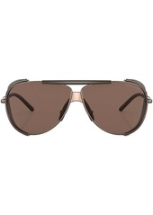 Armani double-bridge pilot-frame sunglasses