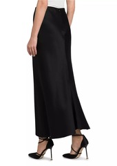 Armani Draped Silk Slit Midi-Skirt