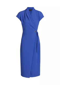 Armani Draped Wrap Midi-Dress