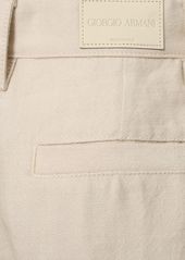 Armani Drill Linen & Wool Loose Leg Pants