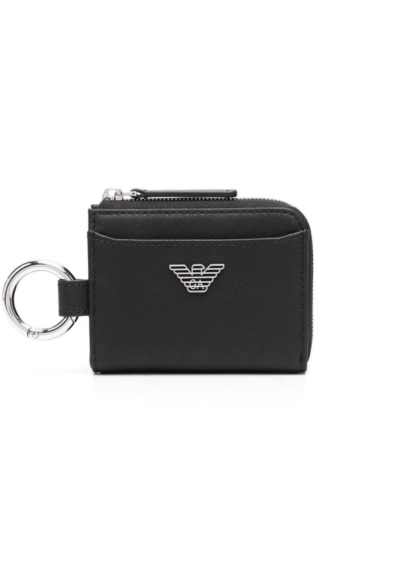 Armani eagle-plaque zipped wallet