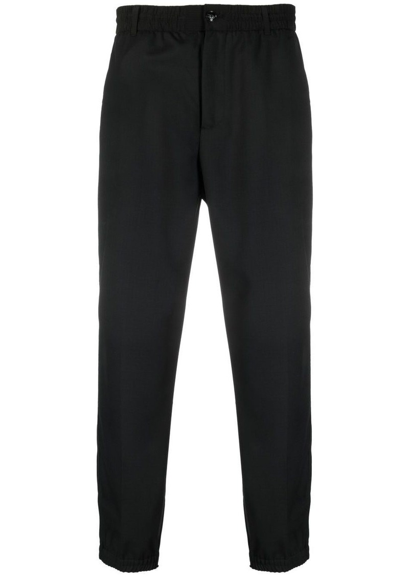 Armani elasticated-waistband tapered trousers