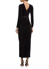Armani Embellished Pleated Jersey Gown