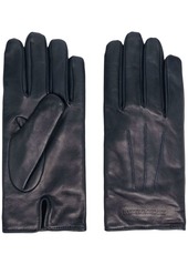 Armani embossed-logo gloves