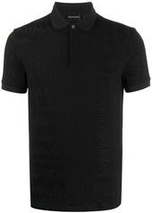 Armani embossed-logo polo shirt