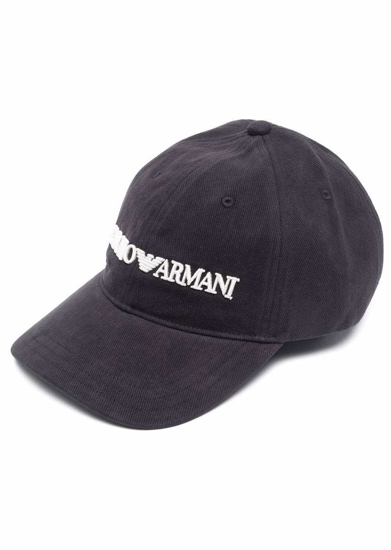 Armani embroidered-logo baseball cap