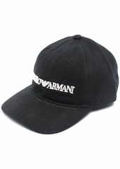 Armani embroidered-logo baseball cap