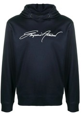 Armani embroidered logo hoodie