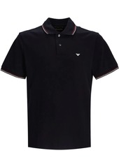 Armani embroidered-logo short-sleeved polo shirt