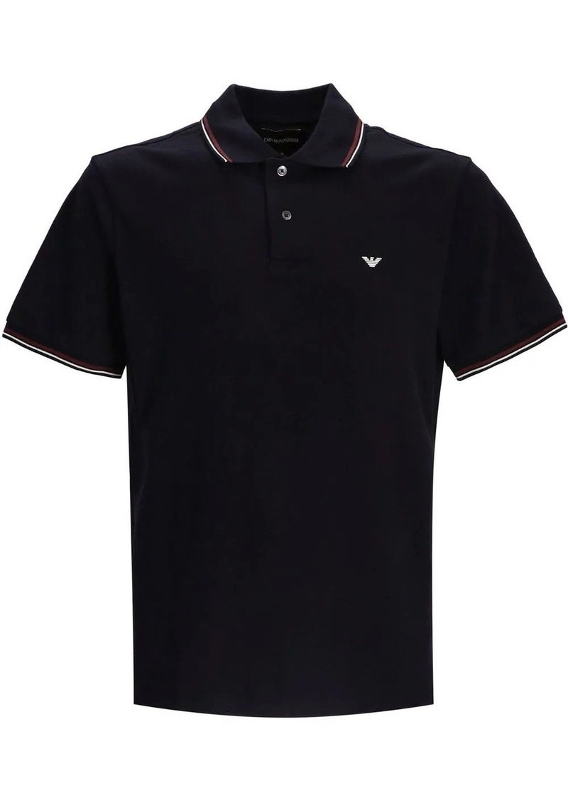 Armani embroidered-logo short-sleeved polo shirt