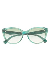 Emporio Armani 55mm Cat Eye Sunglasses in Striped Green /Gradient Green at Nordstrom Rack