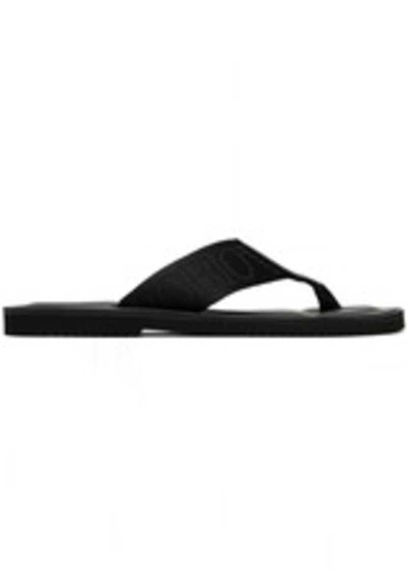 Emporio Armani Black Logo Tape Flip Flops