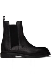 Emporio Armani Black Paneled Chelsea Boots