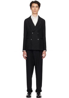 Emporio Armani Black Peaked Suit