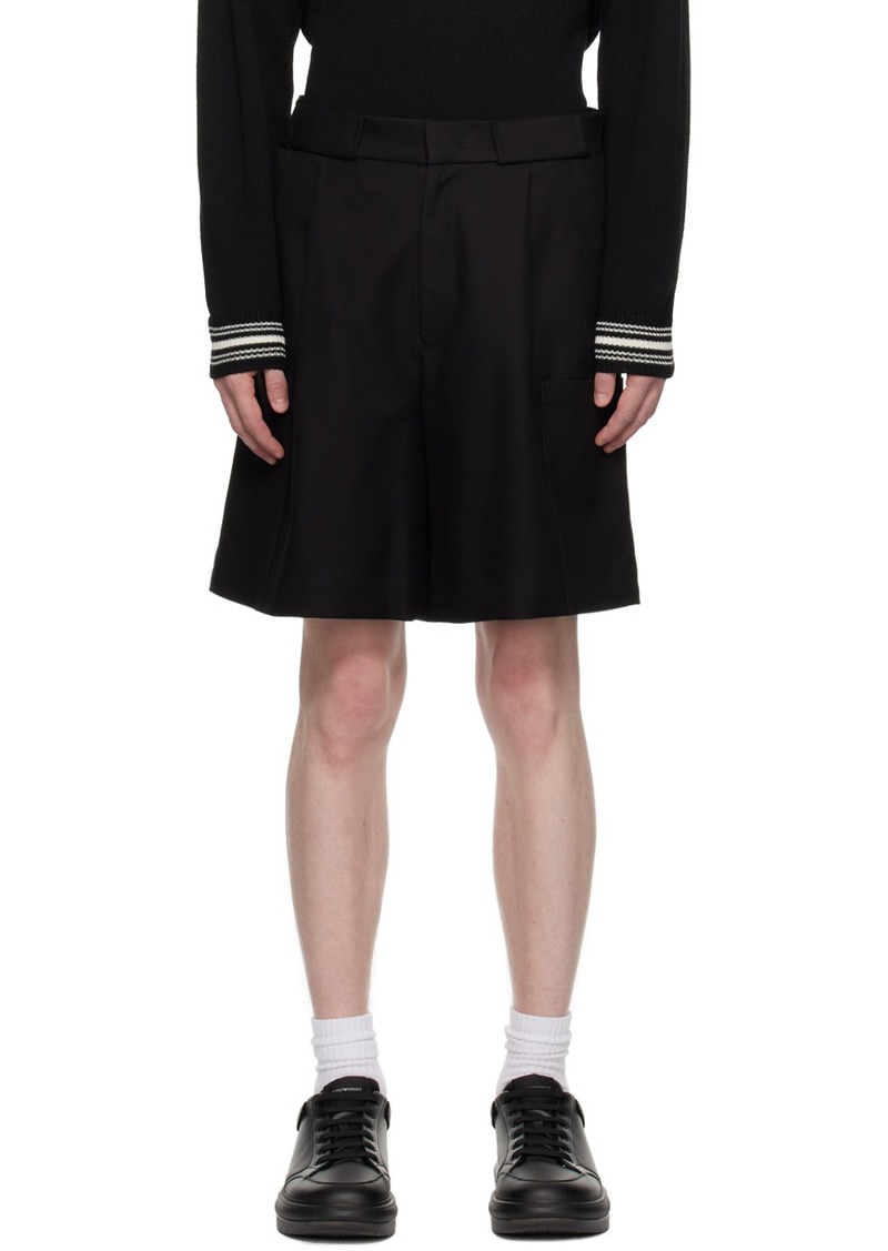 Emporio Armani Black Pleated Shorts