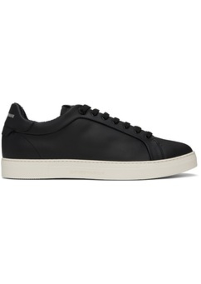 Emporio Armani Black Supple Leather Sneakers