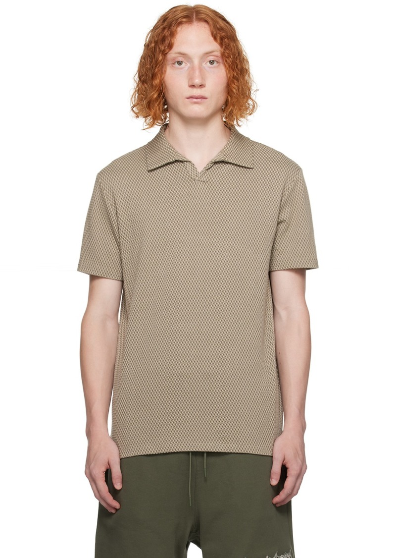 Emporio Armani Brown Jacquard Polo