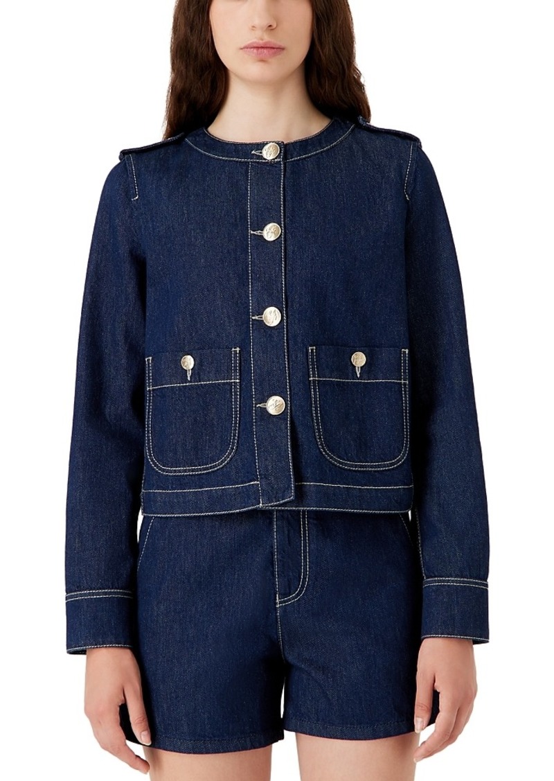 Emporio Armani Collarless Denim Jacket