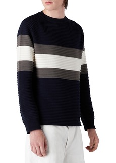 Emporio Armani Color Blocked Crewneck Sweater