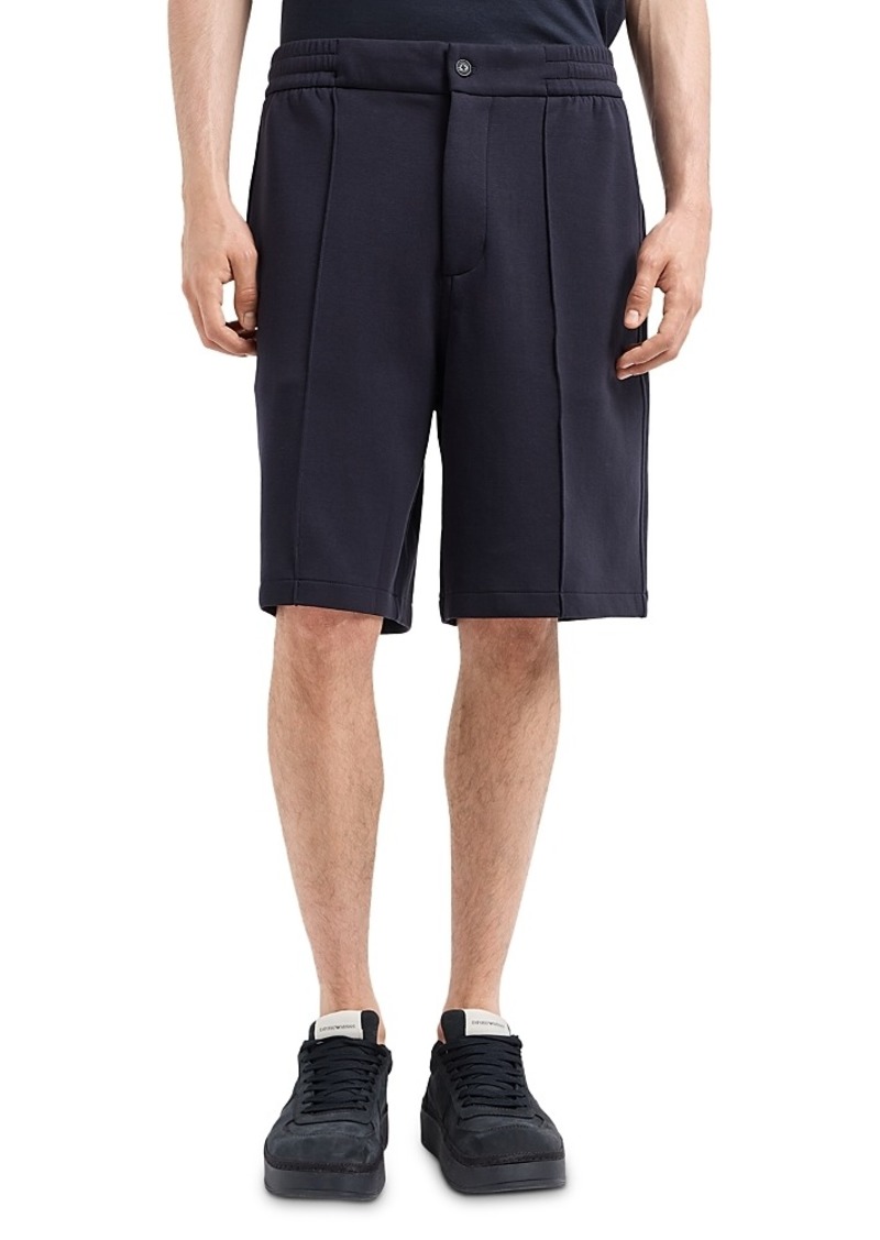 Emporio Armani Cotton Blend Double Jersey Regular Fit Bermuda Shorts