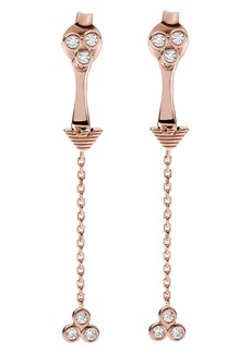 Emporio Armani CZ Linear Drop Chain Earrings in Rose Gold at Nordstrom Rack
