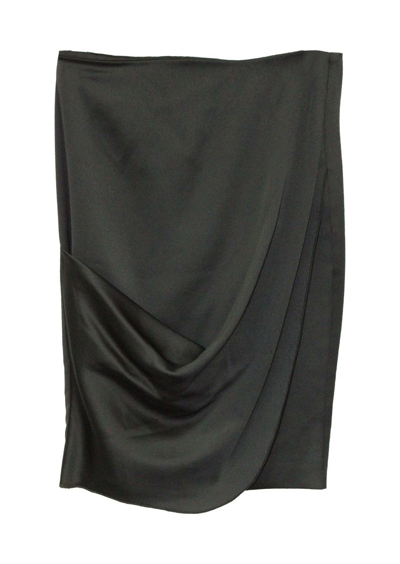 Emporio Armani Draped Pencil Skirt in Black Polyester