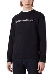 Emporio Armani Fleece Logo Print Regular Fit Crewneck Sweatshirt