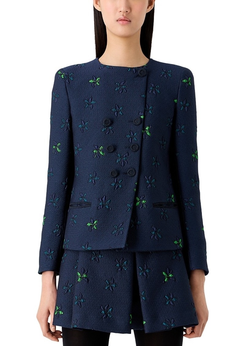 Emporio Armani Floral Jacquard Double Breasted Jacket