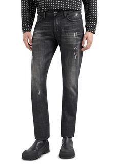 Emporio Armani J06 Stretch Slim Fit Jeans in Solid Black