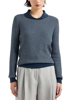 Emporio Armani Jacquard Collared Sweater
