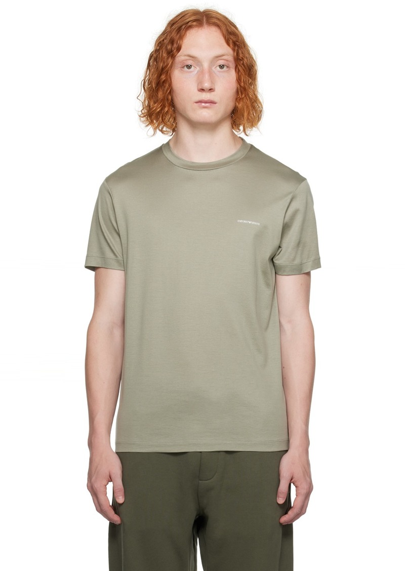 Emporio Armani Khaki Printed T-Shirt