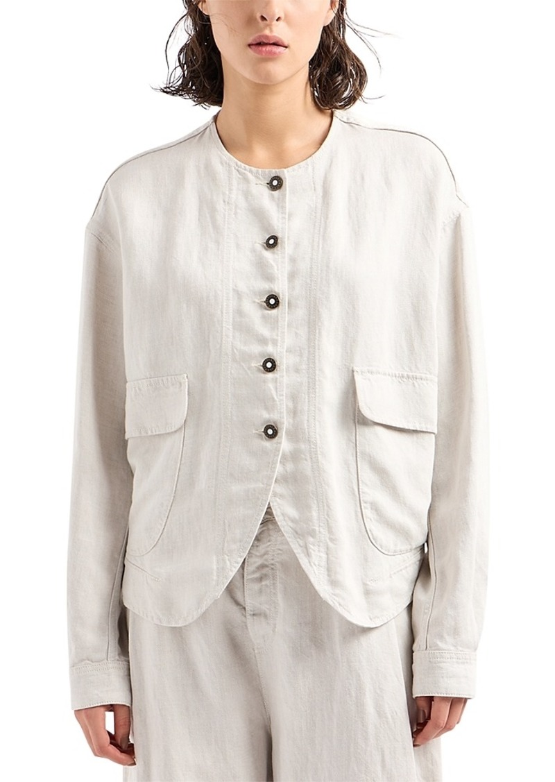 Emporio Armani Linen Blend Blouson Jacket