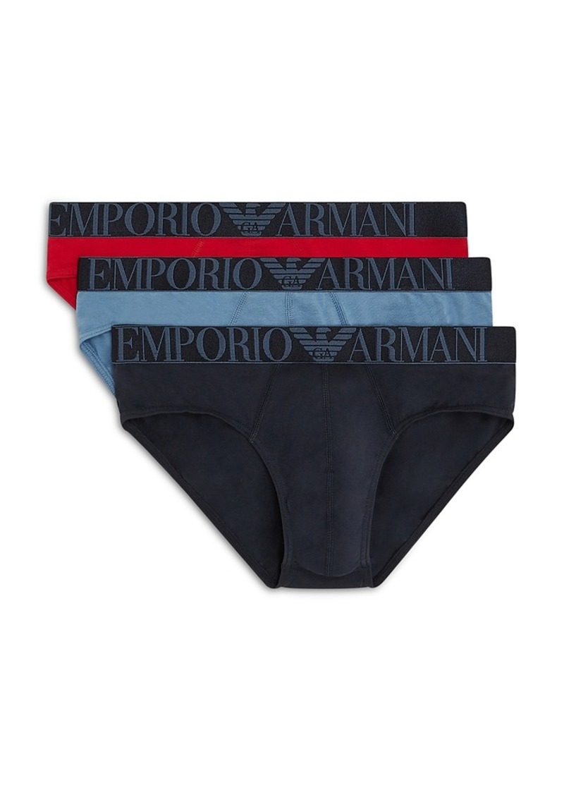 Emporio Armani Logo Stretch Cotton Briefs - Pack of 3