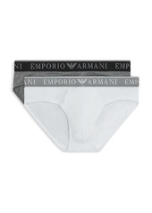 Emporio Armani Logo Stretch Cotton Briefs 2 Pack