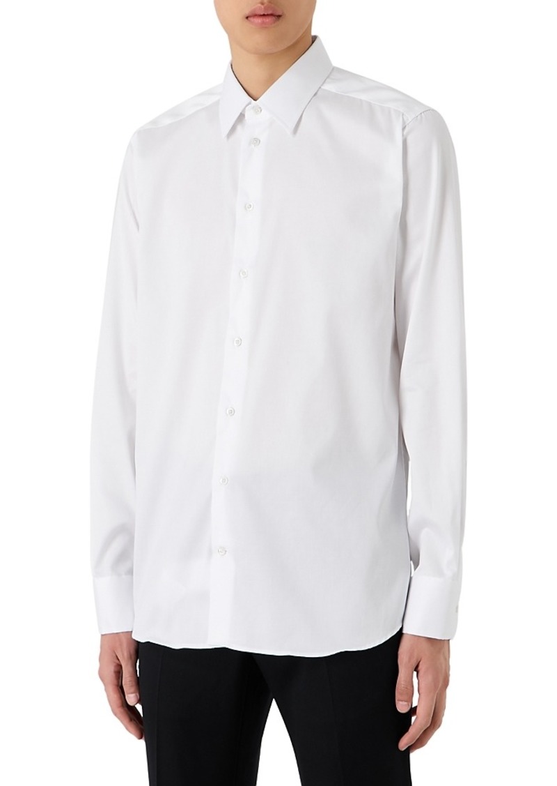 Emporio Armani Long Sleeve Cotton Blend Shirt