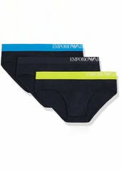 Emporio Armani Men's B-Side Logo 3-Pack Brief  L