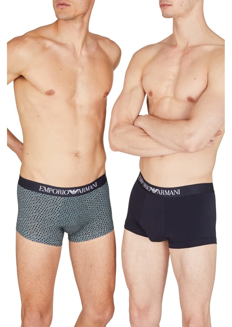 Emporio Armani Men's Classic Pattern Mix 2-Pack Trunk